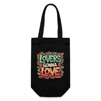 Lover's Gonna Love | Cooles Streetwear-Typo-Shirt - Geschenkbeutel für Flaschen - Schwarz - Vorne