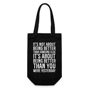 It's not about being better than someone else - Gift Bag for Bottles - black - Front