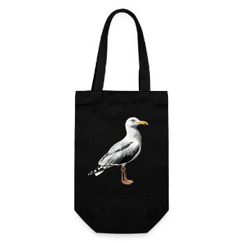 Mouette, Plage, Mer, Mer du Nord, Mer Baltique, Goéland argenté, Mouettes - Sac à bouteille - noir - Devant