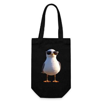 Seagull, Beach, Sea, North Sea, Baltic Sea, Herring Gull, Seagulls - Gift Bag for Bottles - black - Front