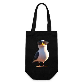 Seagull, Beach, Sea, North Sea, Baltic Sea, Herring Gull, Seagulls - Gift Bag for Bottles - black - Front