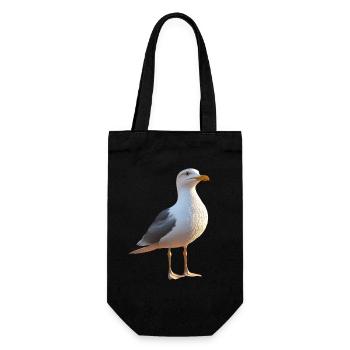 Seagull, Beach, Sea, North Sea, Baltic Sea, Herring Gull, Seagulls - Gift Bag for Bottles - black - Front