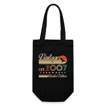 Vintage 2007 18th Anniversary Gift - Gift Bag for Bottles - black - Front