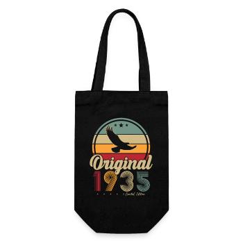 1935 Vintage Retro Birthday Gift - Gift Bag for Bottles - black - Front
