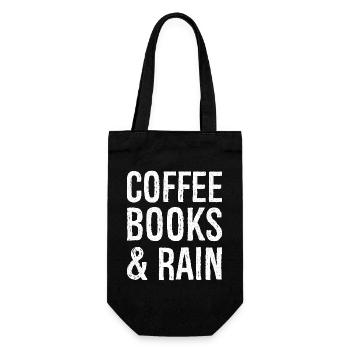 coffee books rain - Geschenkbeutel für Flaschen - Schwarz - Vorne