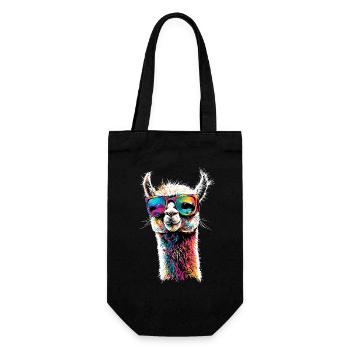 Alpaka Süßes Lama Farm Life Is Better With Alpakas - Geschenkbeutel für Flaschen - Schwarz - Vorne