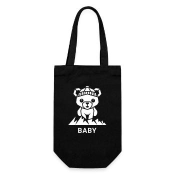 Papa Babybär Vater Vater Sohn Matching - Geschenkbeutel für Flaschen - Schwarz - Vorne