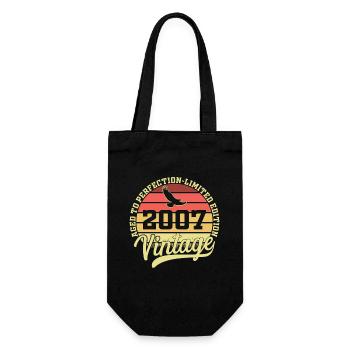 Vintage 2007 Cadeau Anniversaire Née en 2007 - Sac à bouteille - noir - Devant