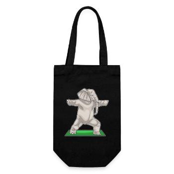 Elefant Yoga Fitness Gymnastik - Geschenkbeutel für Flaschen - Schwarz - Vorne