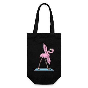 Flamingo Yoga Fitness Gymnastics - Gift Bag for Bottles - black - Front