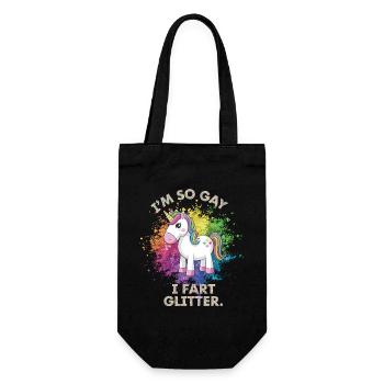 I'm so Gay Unicorn für Schwule - Geschenkbeutel für Flaschen - Schwarz - Vorne