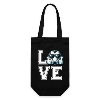 Cool Football with Sunglasses - Fan Love - Gift Bag for Bottles - black - Front