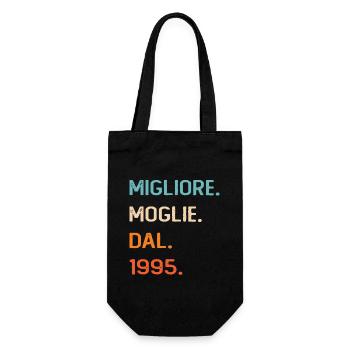 Wife since 1995 - Gift Bag for Bottles - black - Front