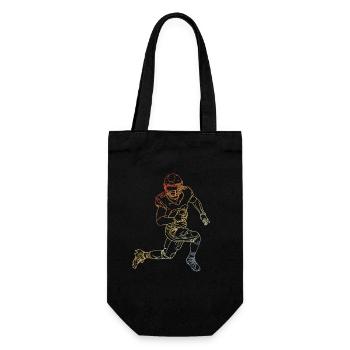 Vintage American Footballer Skizze - Geschenkbeutel für Flaschen - Schwarz - Vorne