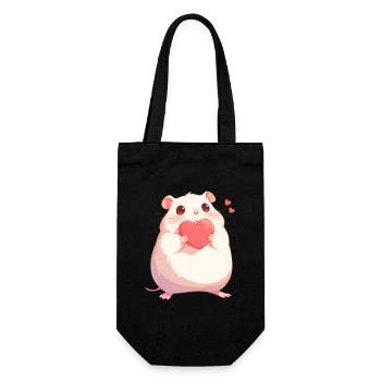 Cadeau de la Saint-Valentin en amour avec un cœur de hamster - Sac à bouteille - noir - Devant