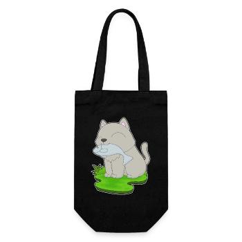 Cat Angler Fish Fishing - Gift Bag for Bottles - black - Front
