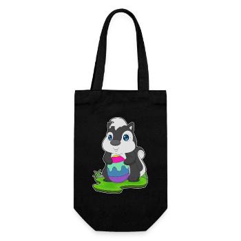 Stinktier Ostern Osterei - Geschenkbeutel für Flaschen - Schwarz - Vorne