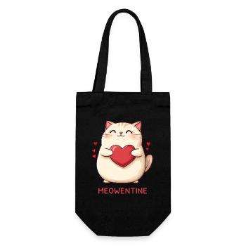 Meowentine Cat Heart Love Cadeau de la Saint-Valentin - Sac à bouteille - noir - Devant