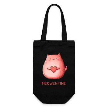 Meowentine Heart Cat Love Cadeau de la Saint-Valentin - Sac à bouteille - noir - Devant