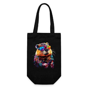 Beaver Motif Beaver Whisperer Rodents Cute Beaver - Gift Bag for Bottles - black - Front