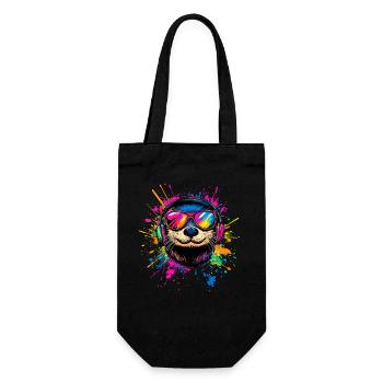 Loutre Loutre de mer Loutre Loutre Martre amour Loutre mignonne - Sac à bouteille - noir - Devant