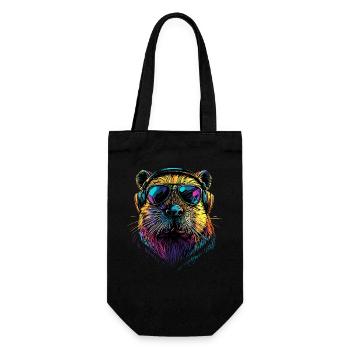 Beaver Motif Beaver Whisperer Rodents Cute Beaver - Gift Bag for Bottles - black - Front