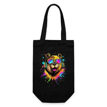 Castor Motif Castor Chuchoter Rongeurs Mignon Castor - Sac à bouteille - noir - Devant