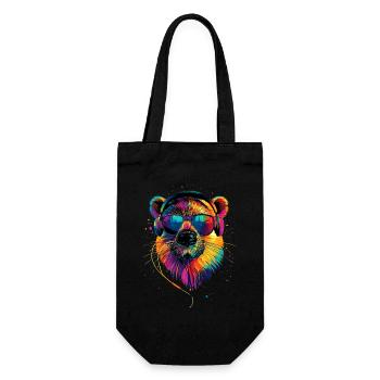 Beaver Motif Beaver Whisperer Rodents Cute Beaver - Gift Bag for Bottles - black - Front