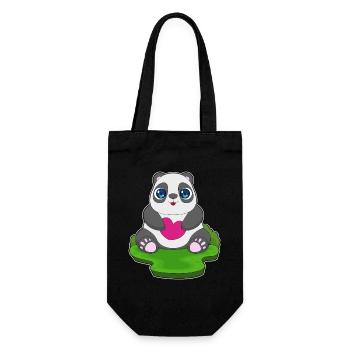 Panda Heart - Gift Bag for Bottles - black - Front