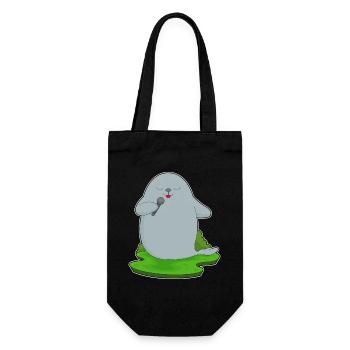Seal Singer Microphone Singing - Gift Bag for Bottles - black - Front