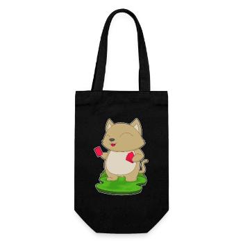 Katze Poker Pokerkarten - Geschenkbeutel für Flaschen - Schwarz - Vorne
