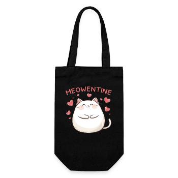 Chat Meowentine Heart Love Cadeau de la Saint-Valentin - Sac à bouteille - noir - Devant