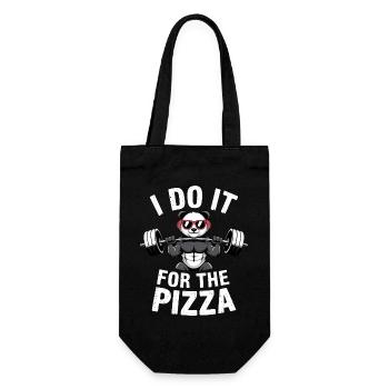 I Do It For The Pizza Langhantel Bodybuilder - Geschenkbeutel für Flaschen - Schwarz - Vorne