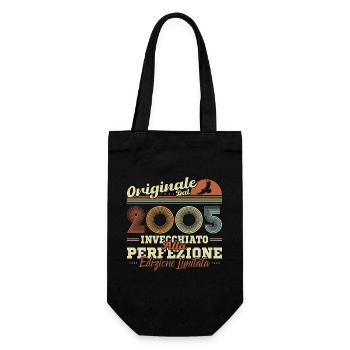 2005 Retro Vintage Birthday Gift - Gift Bag for Bottles - black - Front