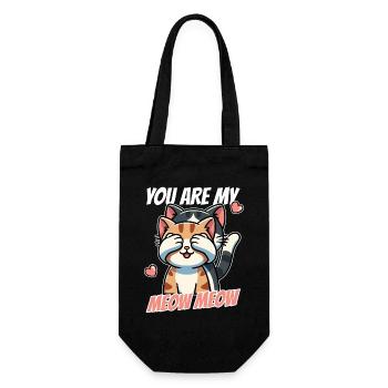 You Are My Meow Meow, Süße Katzen Valentinstagstag - Geschenkbeutel für Flaschen - Schwarz - Vorne