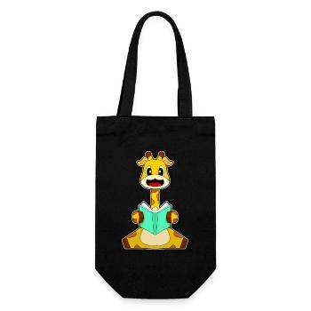 Livre de nerd girafe - Sac à bouteille - noir - Devant