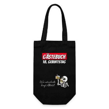 18th Birthday Guestbook Signatures Alcohol - Gift Bag for Bottles - black - Front