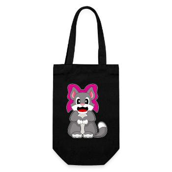 Cat Hair Bow - Gift Bag for Bottles - black - Front