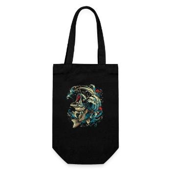 Style de dessin animé de pêche - Sac à bouteille - noir - Devant