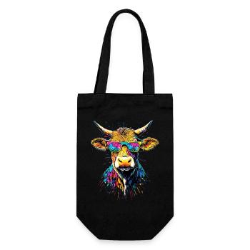 Cow Farmer Beef Milk Vegan Calf Cow Farm Cows - Gift Bag for Bottles - black - Front