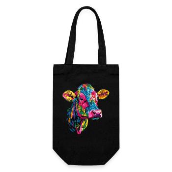 Cow Farmer Beef Milk Vegan Calf Cow Farm Cows - Gift Bag for Bottles - black - Front