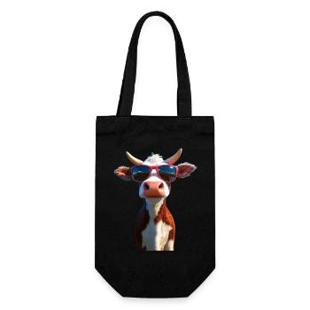 Cow Farmer Beef Milk Vegan Calf Cow Farm Cows - Gift Bag for Bottles - black - Front