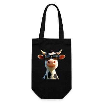 Cow Farmer Beef Milk Vegan Calf Cow Farm Cows - Gift Bag for Bottles - black - Front