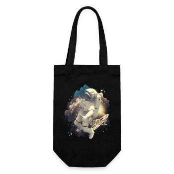 Astronaut im Weltraumzauber - Geschenkbeutel für Flaschen - Schwarz - Vorne