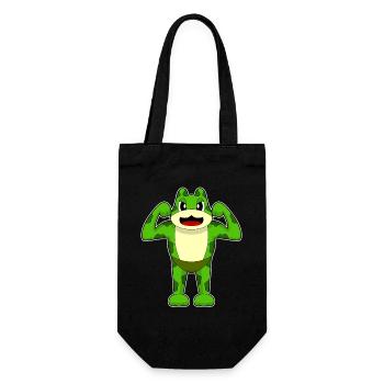 Frog Bodybuilder Bodybuilding Sport - Gift Bag for Bottles - black - Front