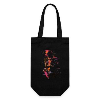 Saxophonist Synthwave - Geschenkbeutel für Flaschen - Schwarz - Vorne