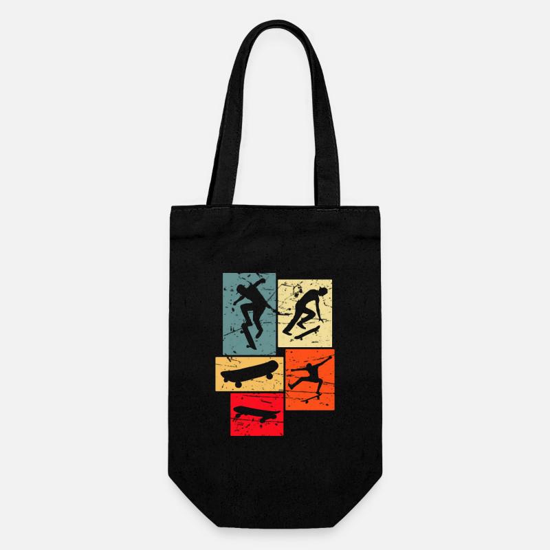 Skateboarding Retro - Gift Bag for Bottles - black