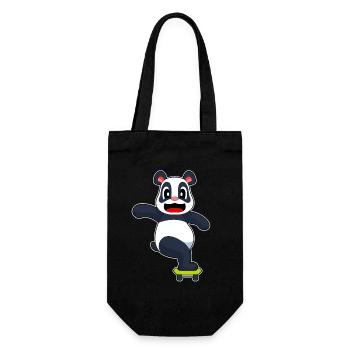 Panda Skater Skateboard - Geschenkbeutel für Flaschen - Schwarz - Vorne