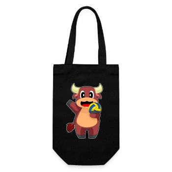 Bull Volleyball Player Volleyball - Gift Bag for Bottles - black - Front
