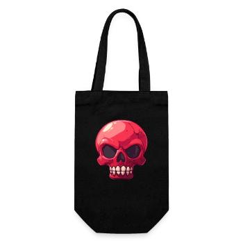 Sarcastic Red Cartoon Skull - Gift Bag for Bottles - black - Front